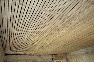 New ceiling installation awaiting lath and plaster work suffolk.