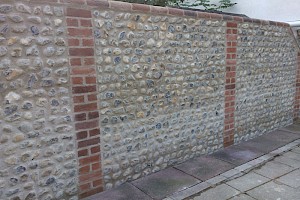 Completed Brickwork restoration to outside wall in Suffolk.
